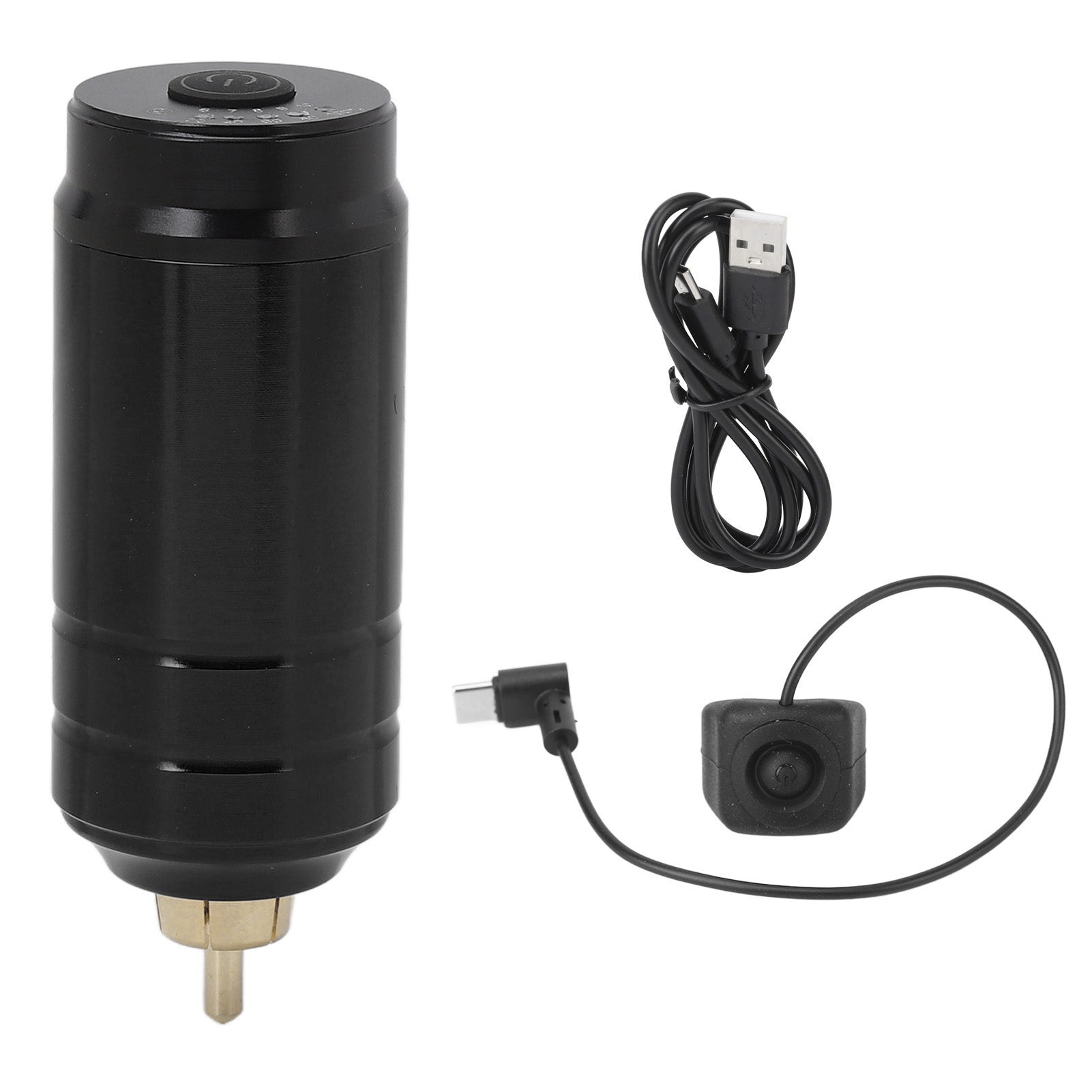 RCA Wireless Tattoo Power Supply Aluminum Alloy Matte 1600mAh USB Tattoo Machine Battery Black