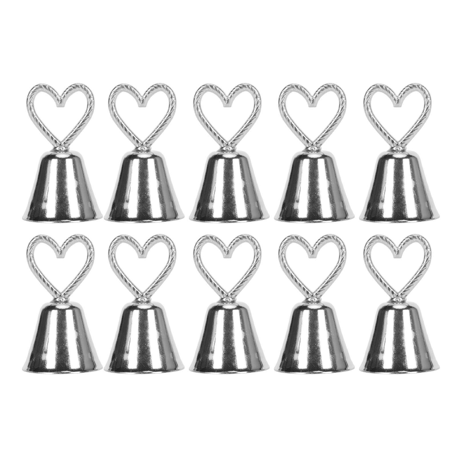 10pcs Table Number Holders European Style Innovative Bell Shaped Place Card Holders for Event Wedding Restaurants Silver