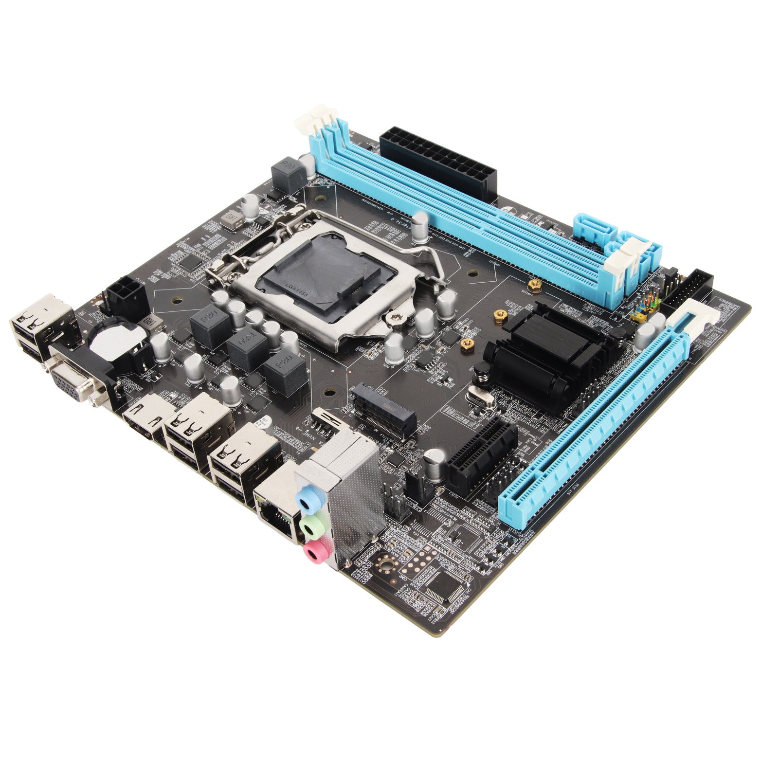 Desktop Motherboard H61 6 USB2.0 DDR3 M.2 NVMe NGFF 100Mbps LAN Micro ATX Motherboard for LGA1155 Socket I3 I5 I7