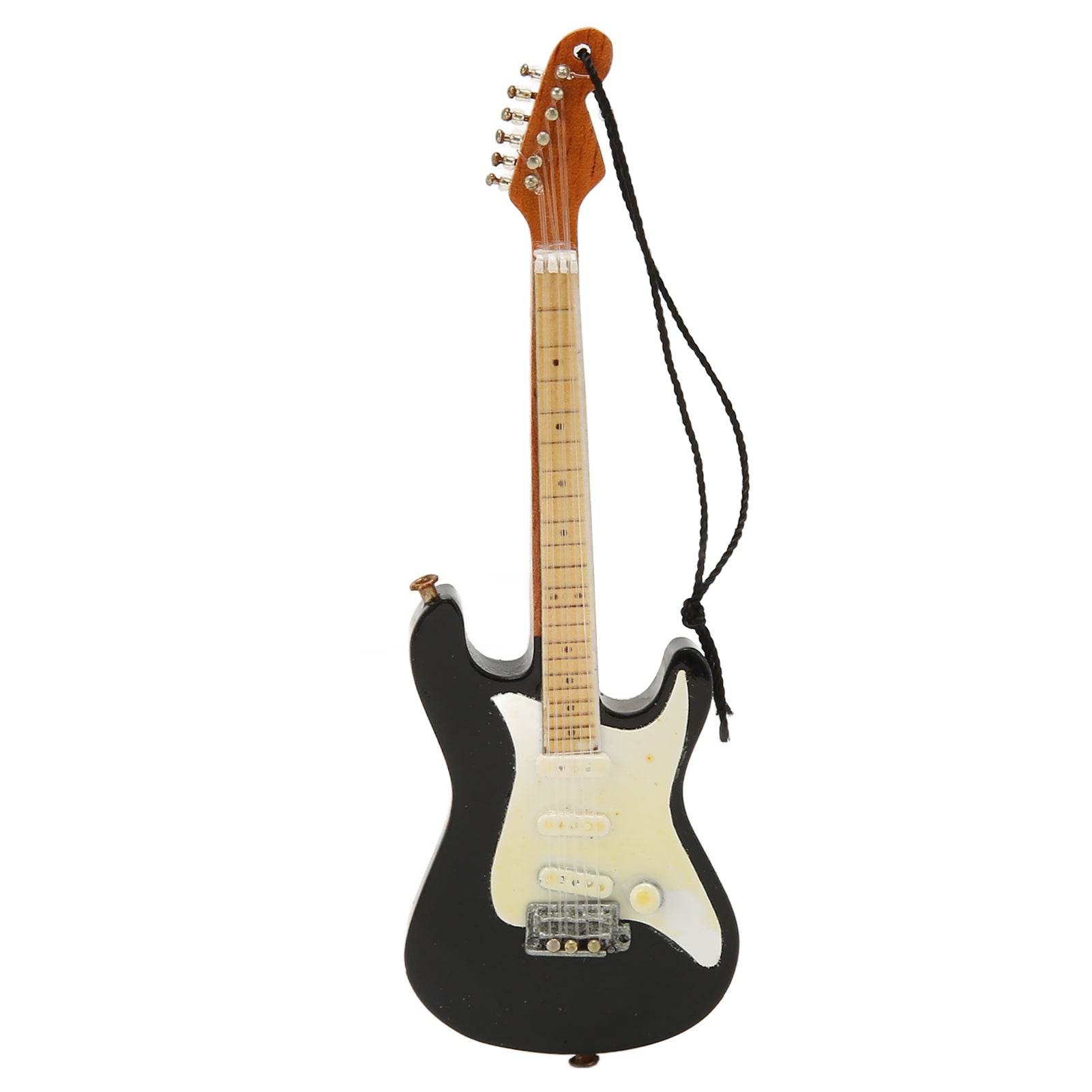 Miniature Guitar Model Simulation Innovative Wooden Electric Guitar Model with Hanging Rope for Presents Decor 02