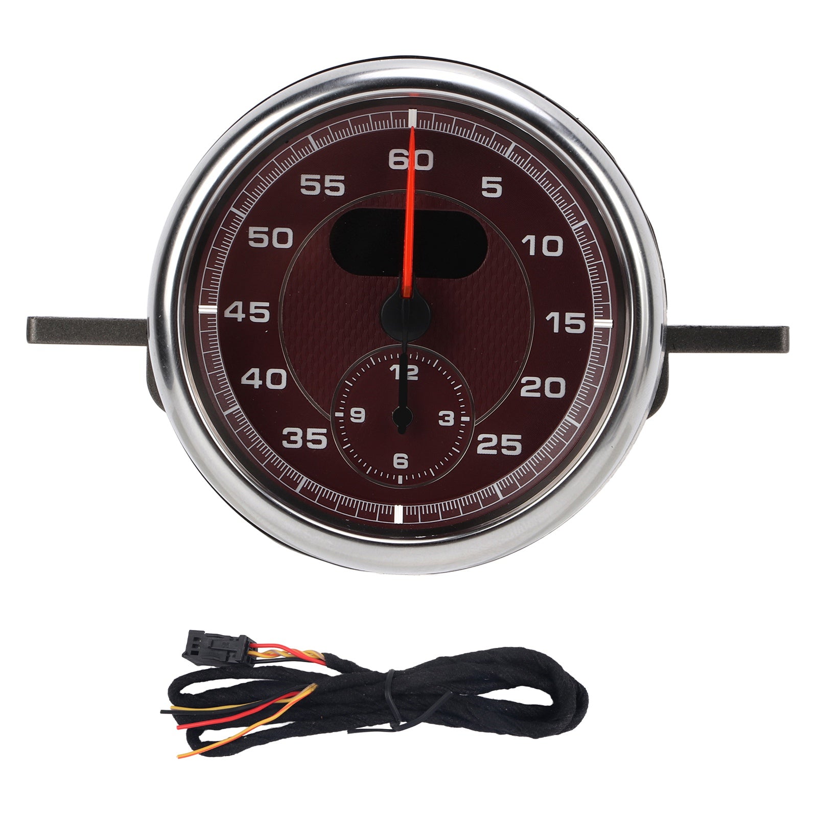 ABS Dashboard Gauge Clock Car Interior Accessory Replacement for Cayenne Panamera MACAN 718 911Dark Red