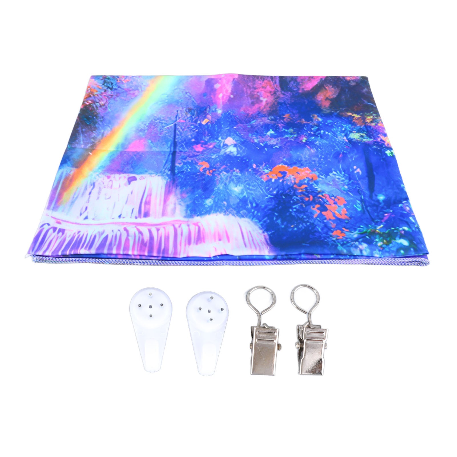 Blacklight Tapestry Fluorescent Colorful Landscape Pattern UV Reactive Wall Hanging Tapestry for Living Room Bedroom GTYG(298) 150x130cm / 59.1x51.2in