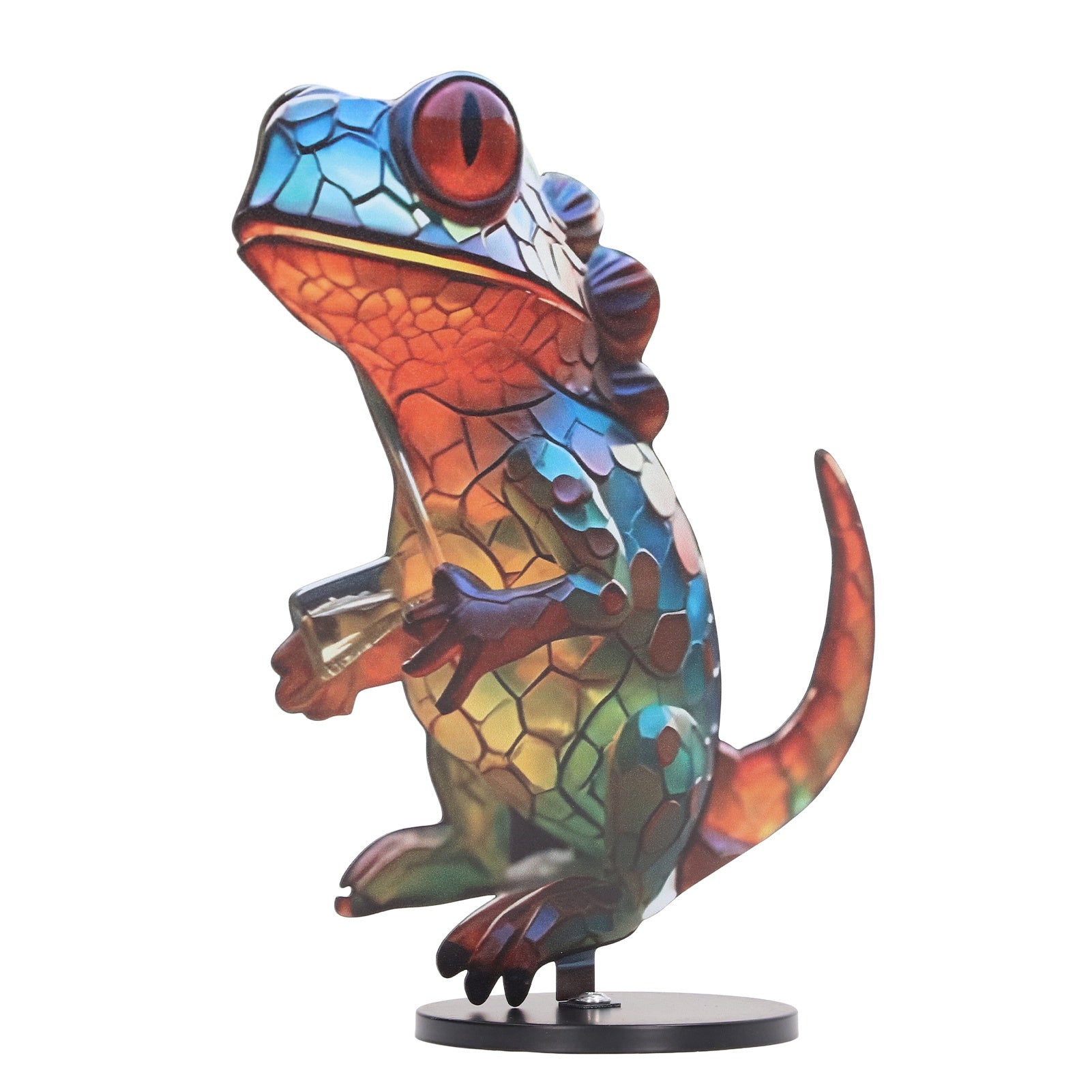 Stained Animal Ornament Simulated Animal Shaped Reducing Stress Colored Metal Table Home Decoration