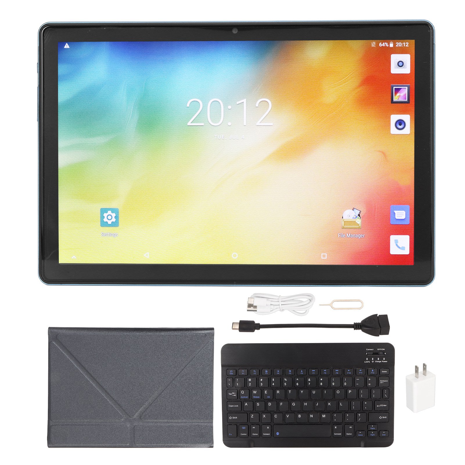 10.1in 2 in 1 Tablet with Keyboard for Android12.0 5G WiFi 12GB RAM 256GB ROM Dual Camera HD Gaming Tablet