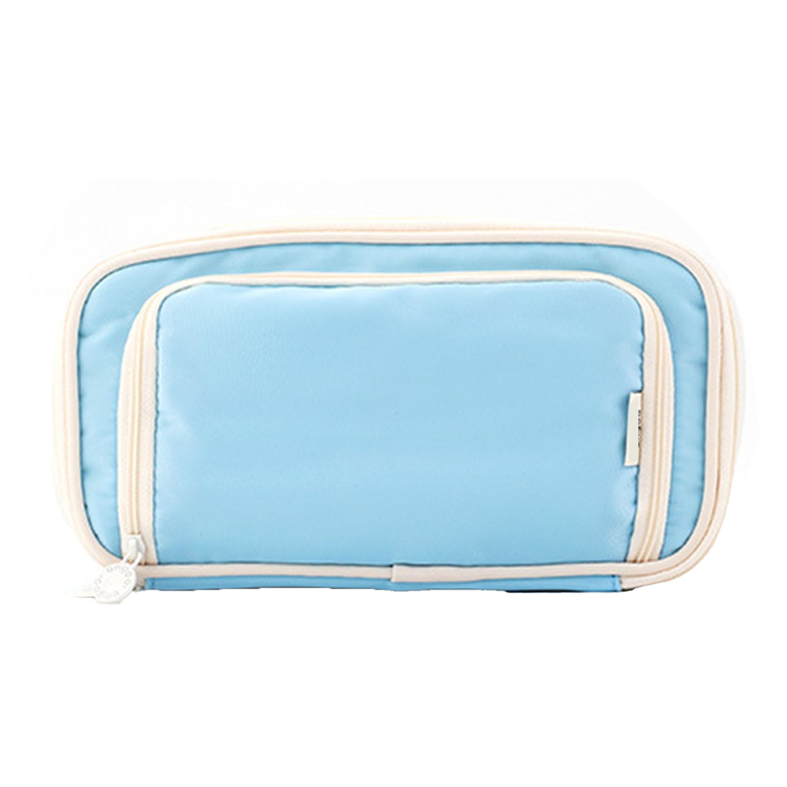 Pencil Case Large Capacity Multi Layer Portable Easy To Clean Pen Pouch Bag for School Supplies Light Blue