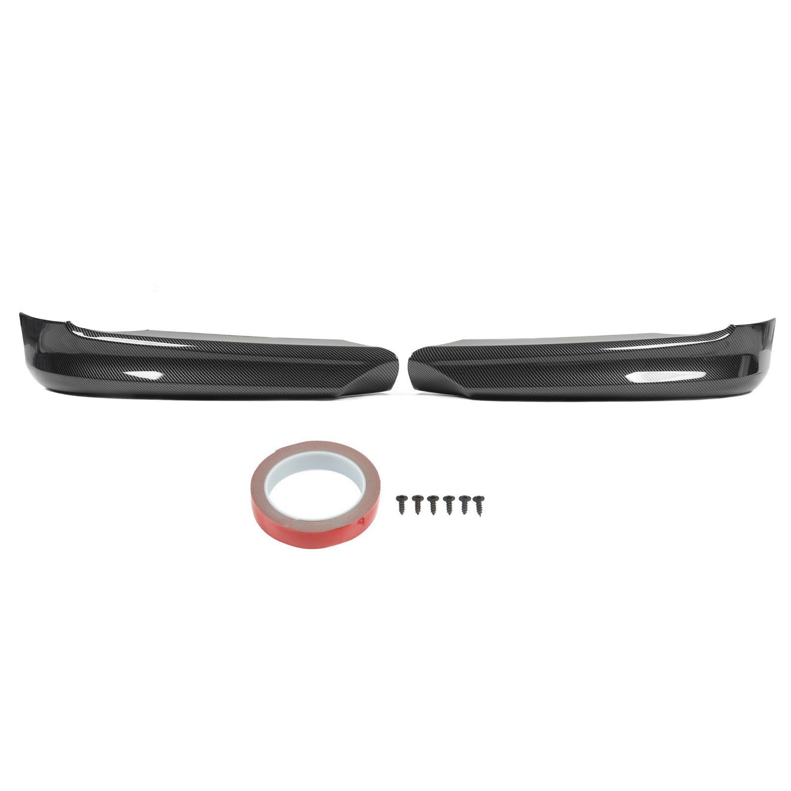 1 Pair Front Bumper Spoiler Lip Aerodynamic Smooth Surface Fit For 3 Series E90 Sedan Pre‑LCI 2005‑2008 Carbon Fiber Style