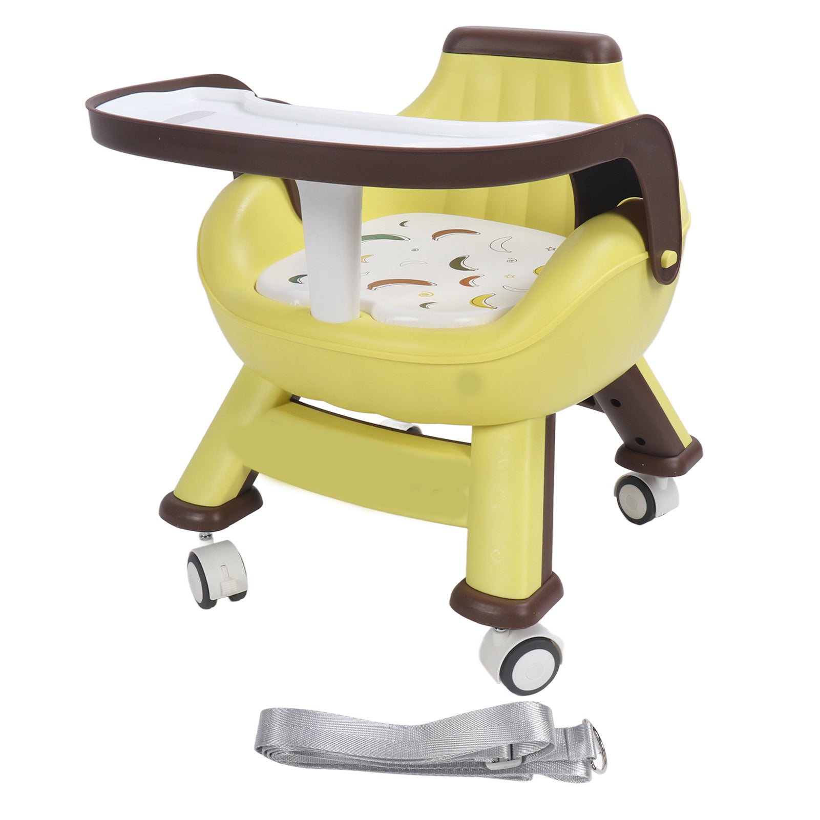 Baby Squeak Dining Chair Cartoon Cushion Multi Functional Newborn Squeak Feeding Chair Yellow