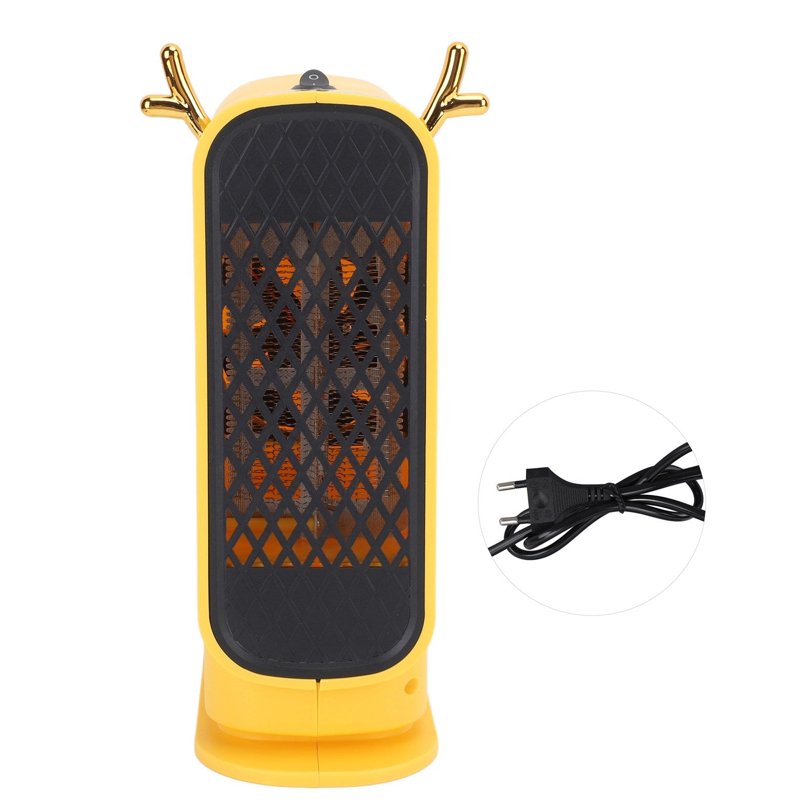 Portable Electric Heater Fast Heating Safe Silent Compact Desk Heater for Office Use Yellow EU Plug 220V