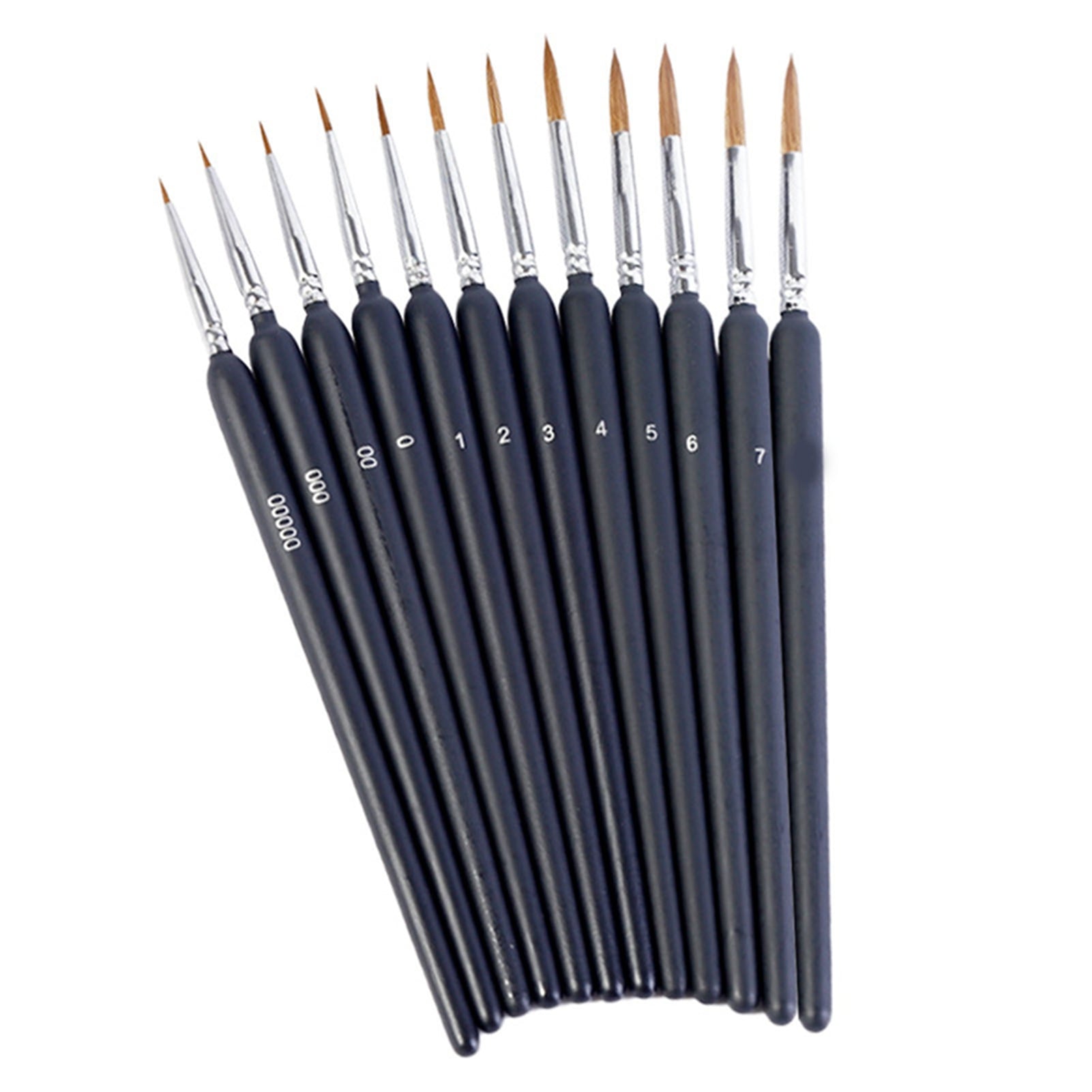 11Pcs Detail Paint Brush Set Multipurpose Copper Pen Barrel Art Paint Brushes for Line Drawing