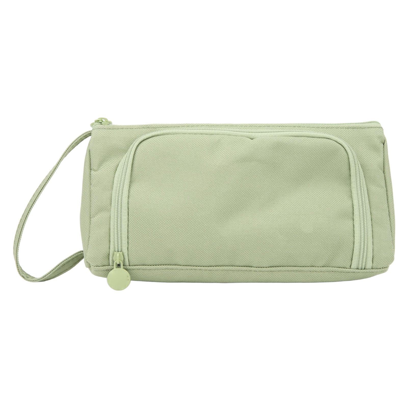 Large Pencil Case Handle Design Large Capacity Layered Durable Oxford Fabric Pencil Bag for Office School Travel Green Oxford Fabric