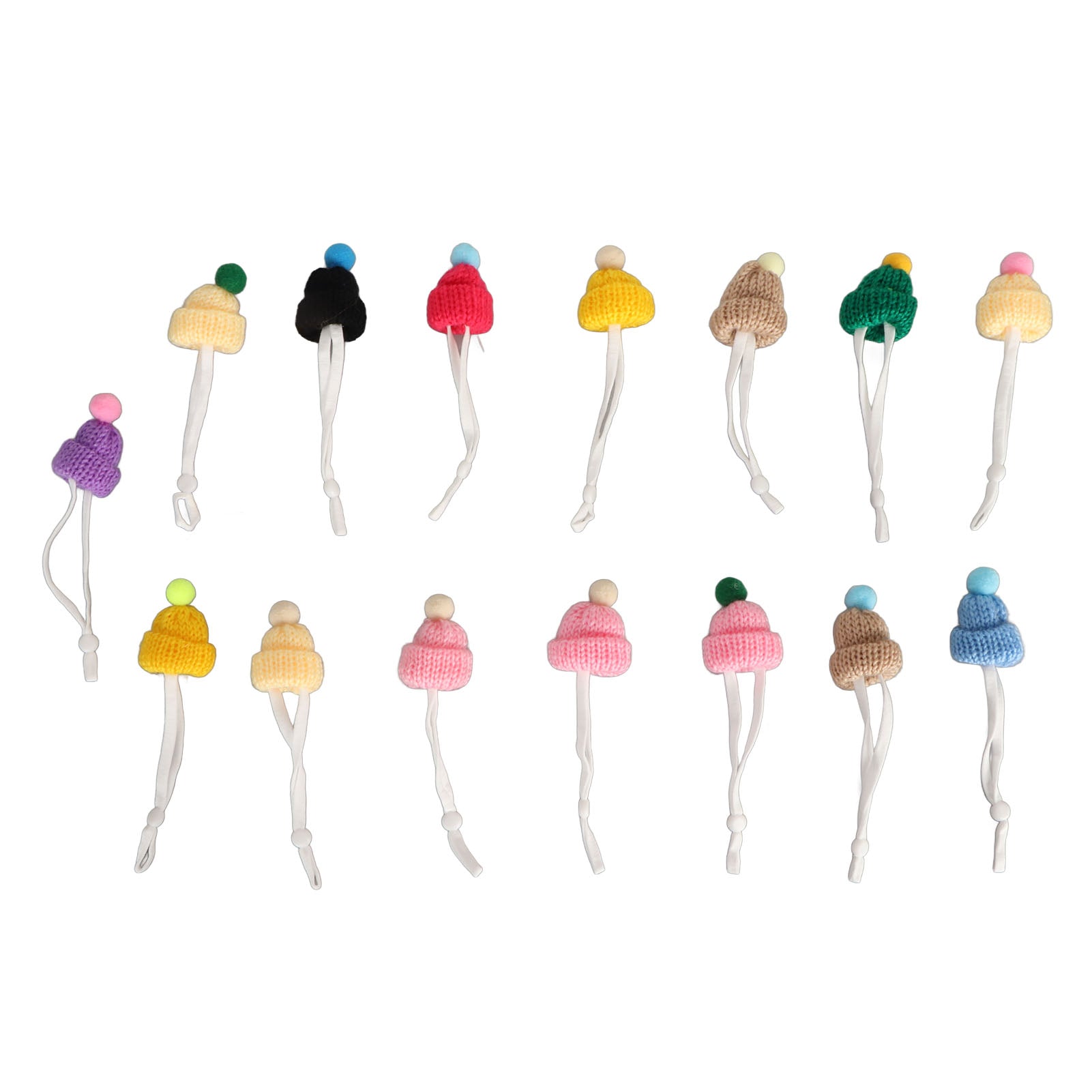 15pcs Small Christmas Knit Hats Exquisite Innovative Cute Stylish Small Knitting Doll Hats for DIY Crafts Christmas Tree Dolls