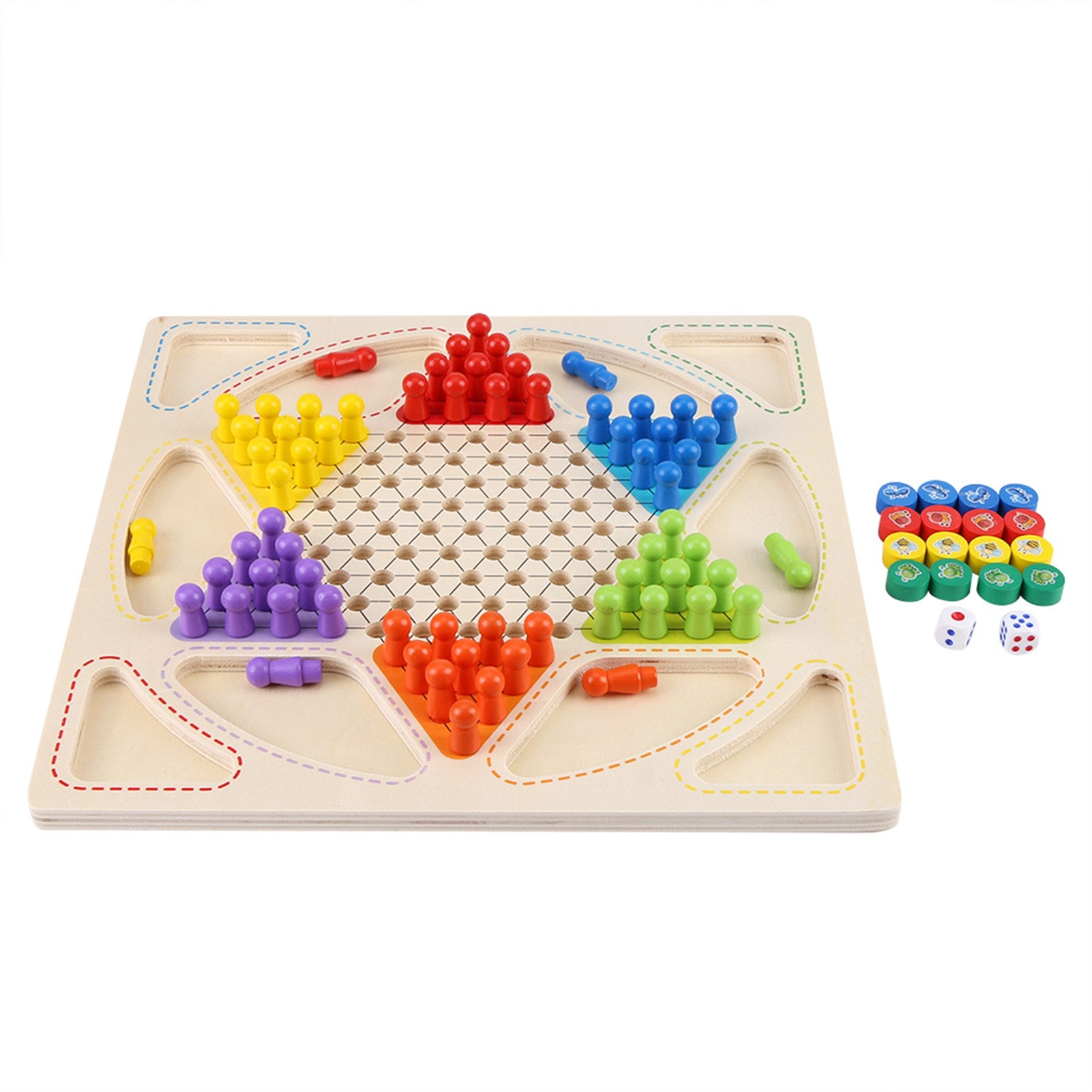 Wooden Colorful Chinese Checkers Western Publishing Smooth Aeroplane Chess