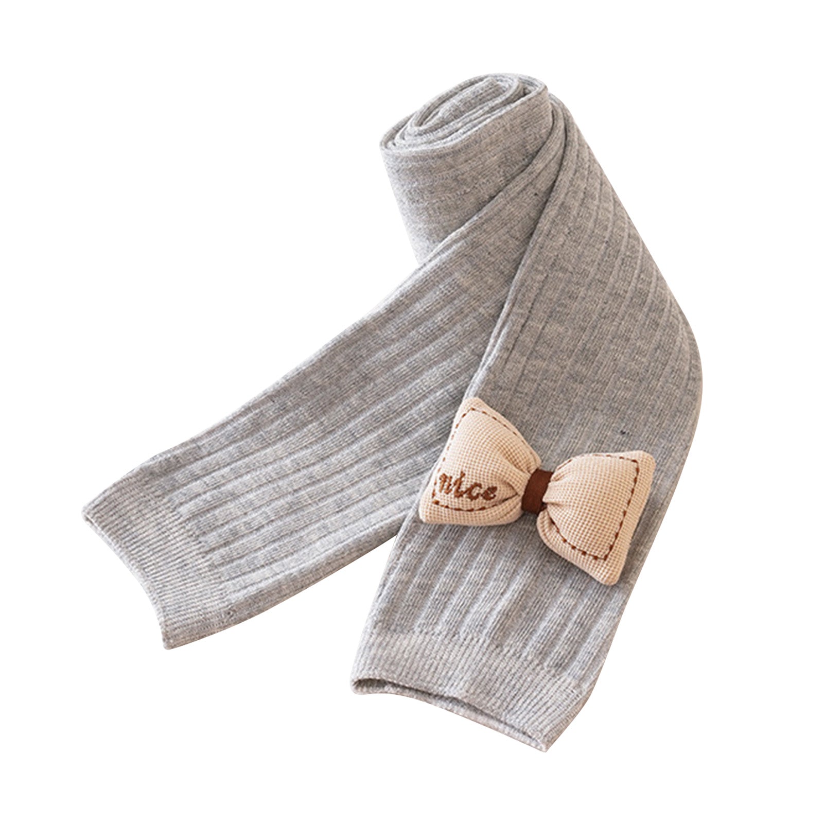 Girls Leggings Warm Combed Cotton Soft Comfortable Footless Tights for Daily Party Travel Grey L; 60cm/23.6in Length; for Height 105‑115cm/41.3‑45.3in