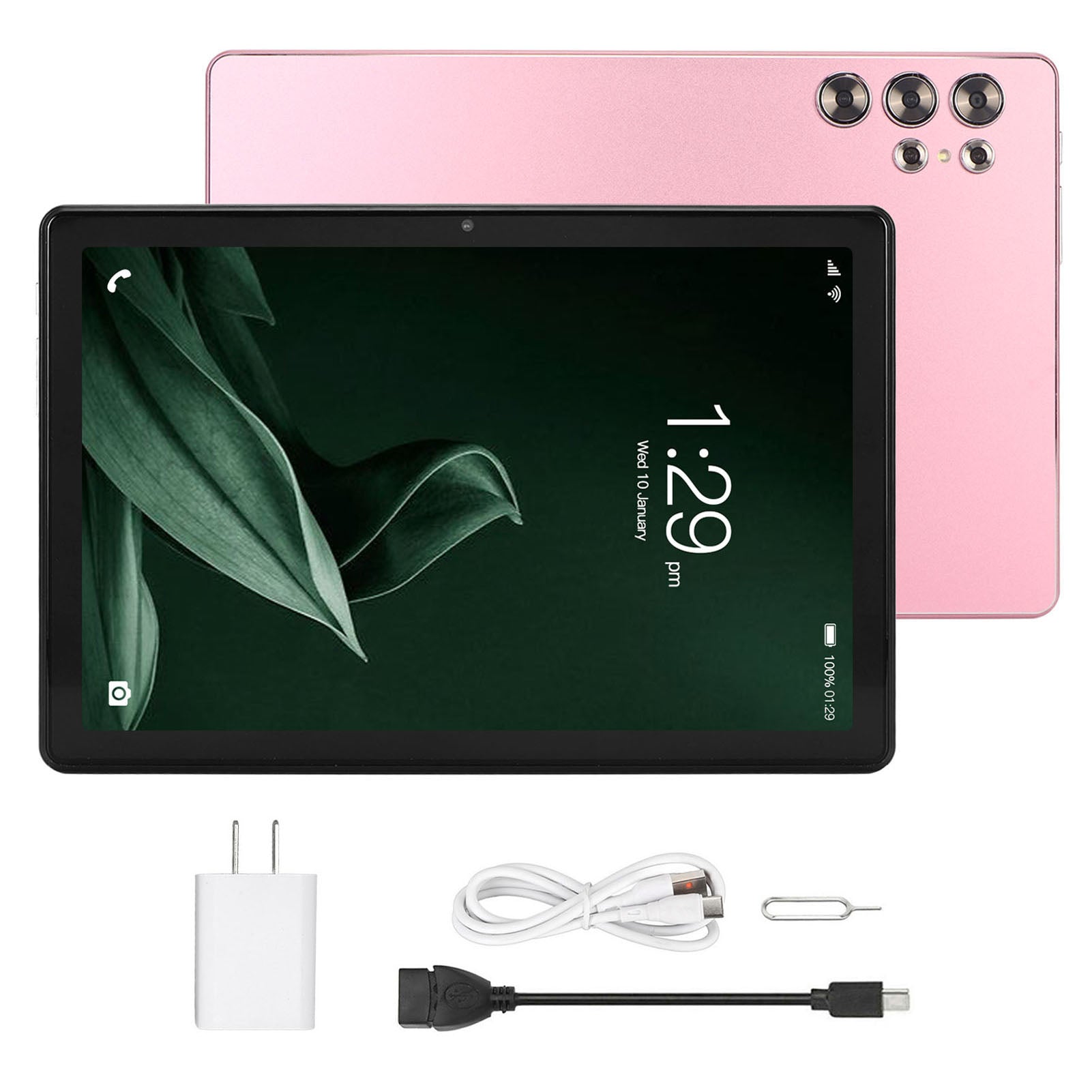 10.1 Inch Tablet for Android 13.0 4GLTE Tablet 8 Core Front 12MP Rear 24MP Camera 2560X1600 Resolution Tablet 100‑240V US Plug Pink
