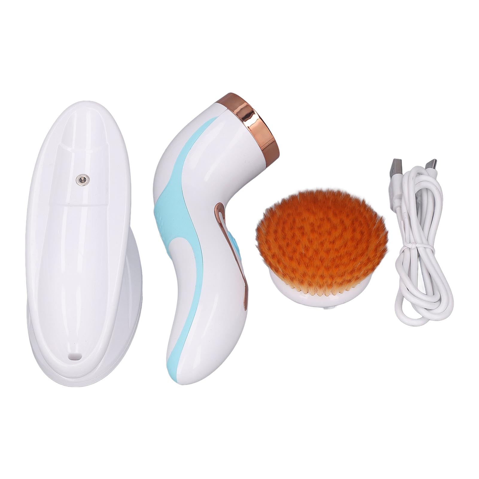 Electric Facial Cleansing Brush Waterproof Deep Cleansing Rechargeable Face Scrubber for Exfoliating Massaging Blue