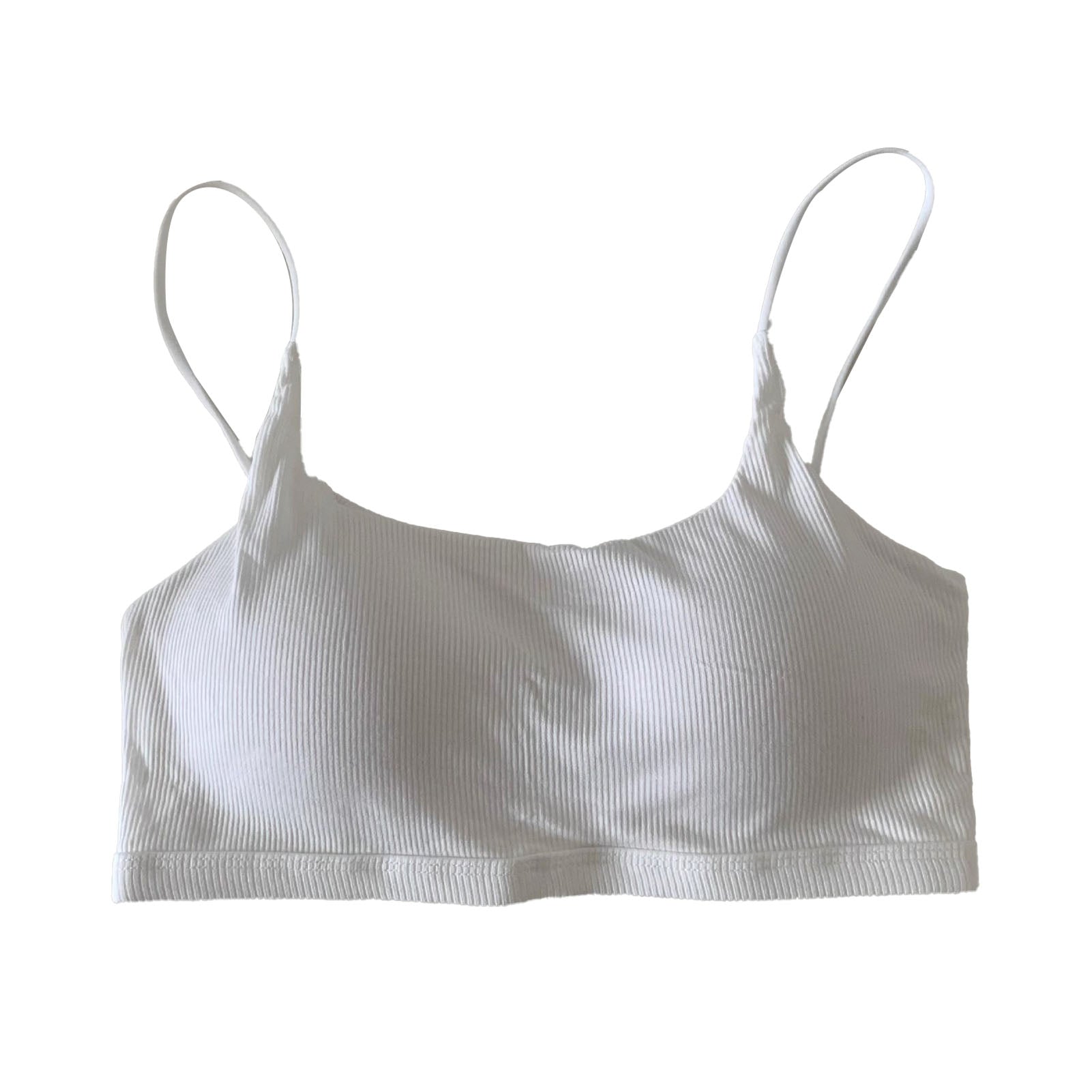 U Back Bra Comfortable Breathable Cotton Women Wireless Bra with Pads for Daily Wear White Free Size