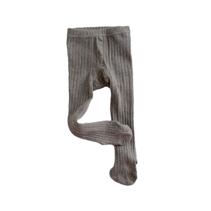 Baby Tights Stockings Warm Soft Cotton Ribbed Knit Cute Pattern Toddlers Girls Leggings Grey S 9 to 16 Months Old