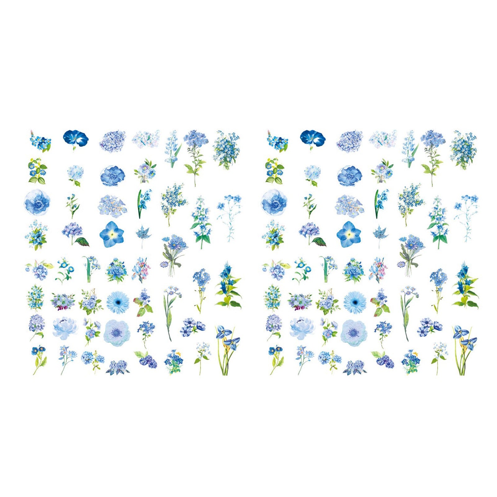 Flower Scrapbook Stickers Decorative Retro Floral Scrapbooking Decals for Journaling DIY Craft 100 Sheets