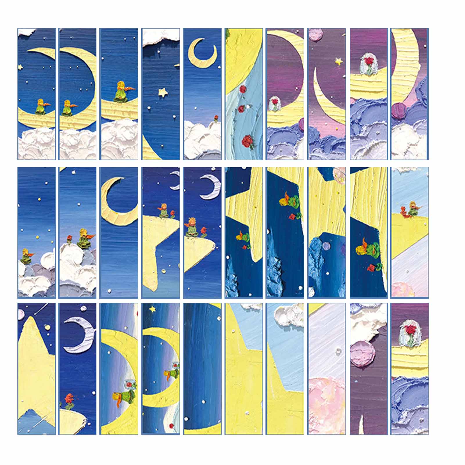 1 Box Bookmarks Cartoon Theme Paper Book Cardstock Reading Tracking Card for Scrapbook Summary Rose Theme