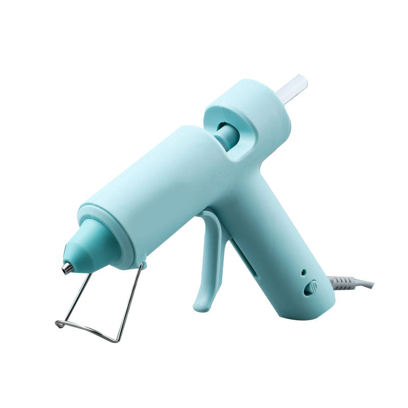 Mini Hot Glue Machine DIY Handcraft Ergonomic Rapid Melting Hot Melt Glue Tool with 10 Glue Sticks for Kids Blue