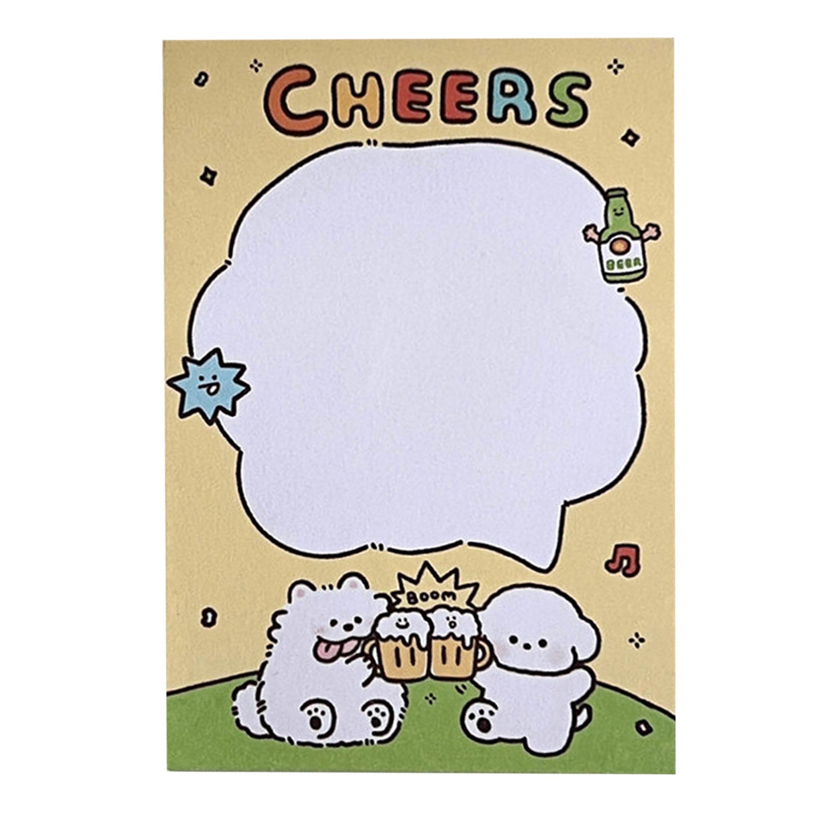 80 Sheets Notes Pad Cute Cartoon Pattern Strong Adhesive Tear Off Design for Kids Students Study Work Office