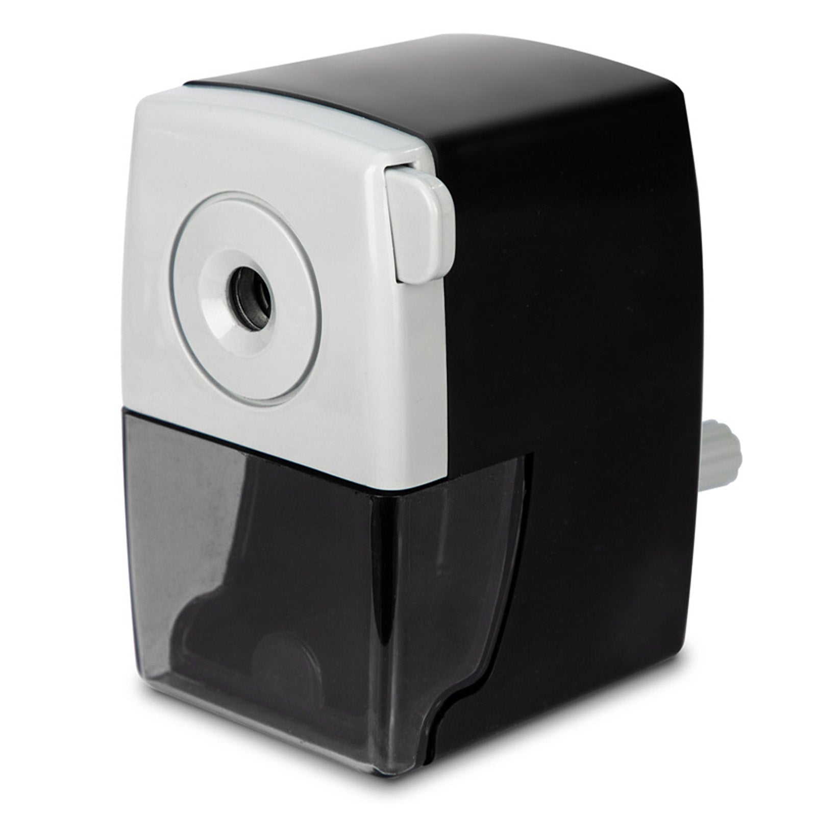 Pencil Sharpener Cute Shape Manual Handcrank Portable Compact Handheld Sharpener Stationery for Student Black