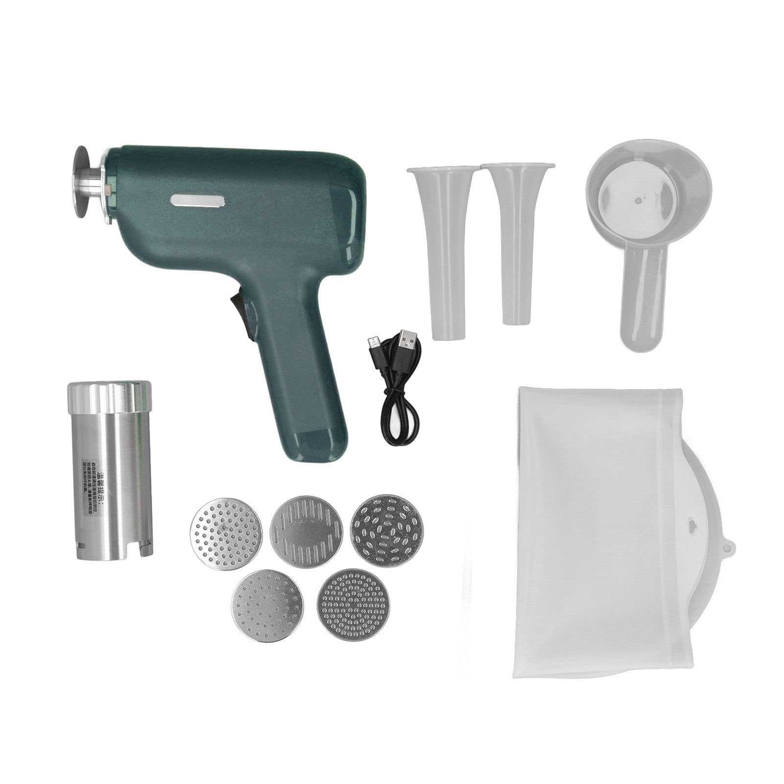 Electric Pasta Maker 40W 304 Stainless Steel Cordless Handheld Automatic Noodle Maker Machine Green