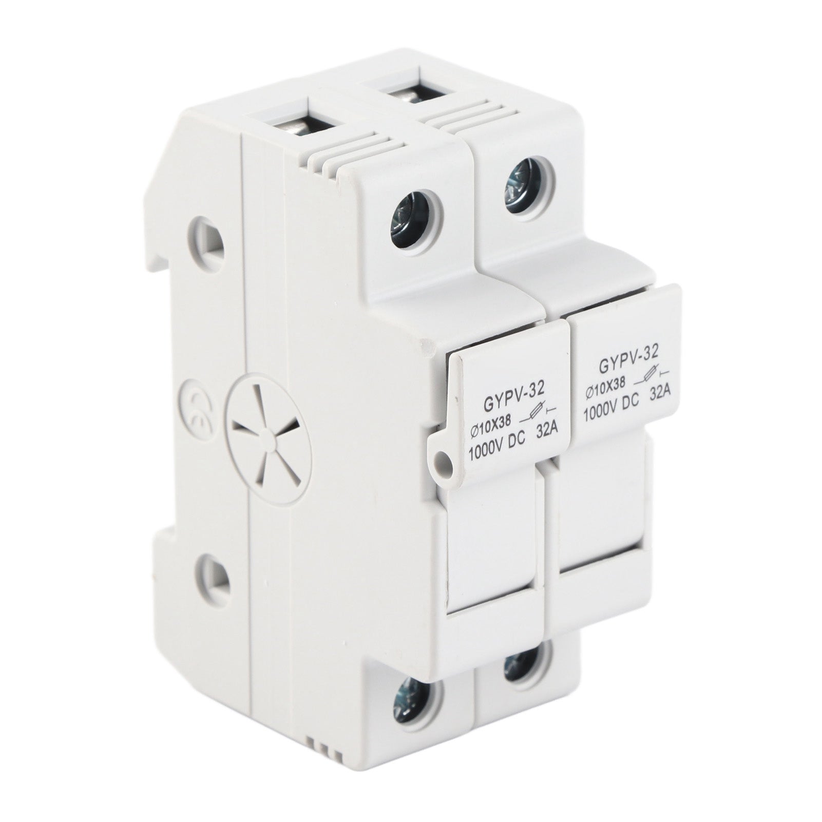 2P 32A PV Fuse Holder with 2PCS 20A Photovoltaic Fuses for Power Generation System 1000VDC