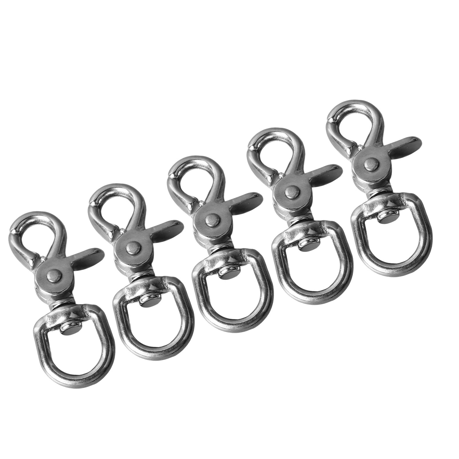 5Pcs Keychain Clips 66x17mm Stainless Steel Highly Polished Durable Lightweight Lobster Clasp for Crafts Jewelry