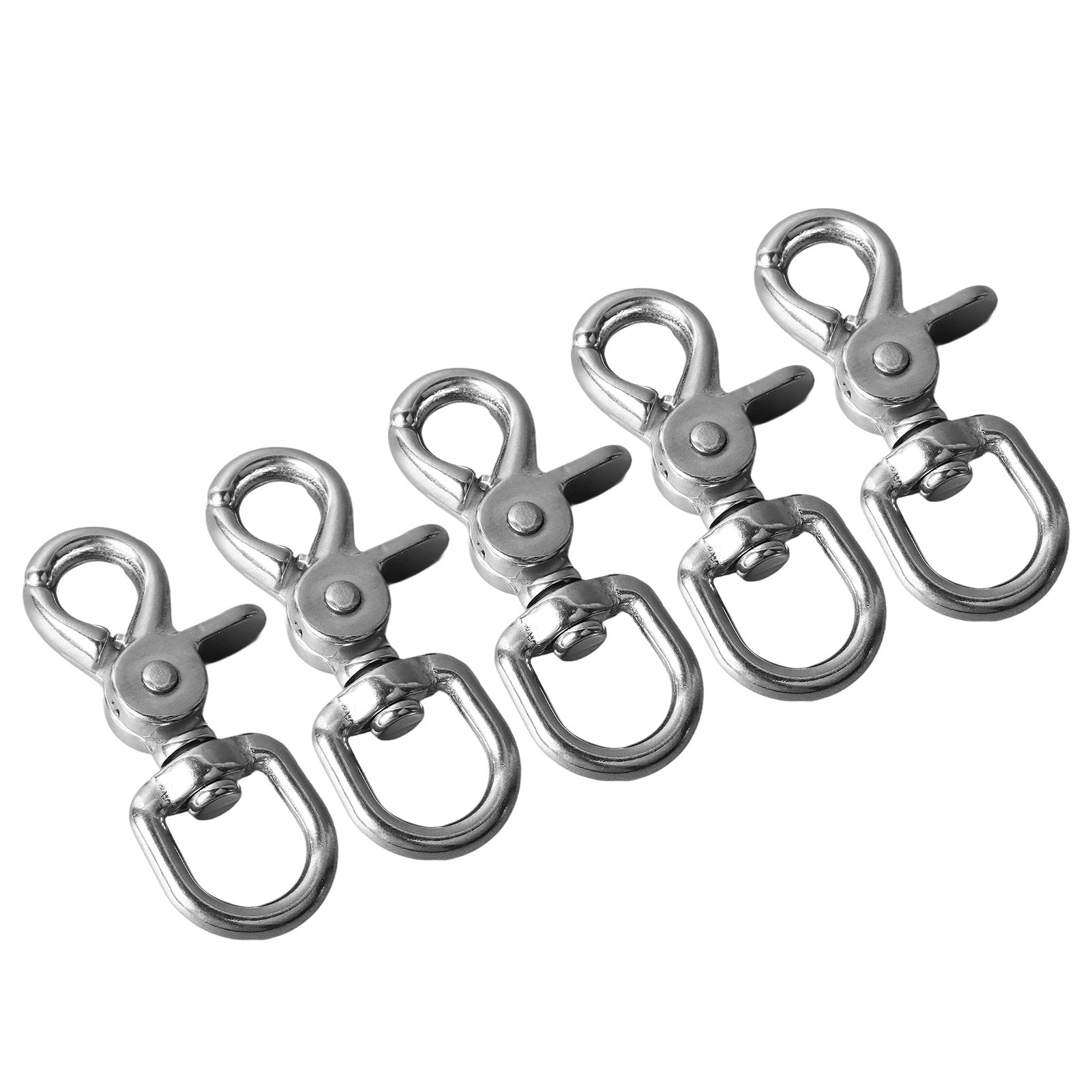 5Pcs Keychain Clips 66x17mm Stainless Steel Highly Polished Durable Lightweight Lobster Clasp for Crafts Jewelry