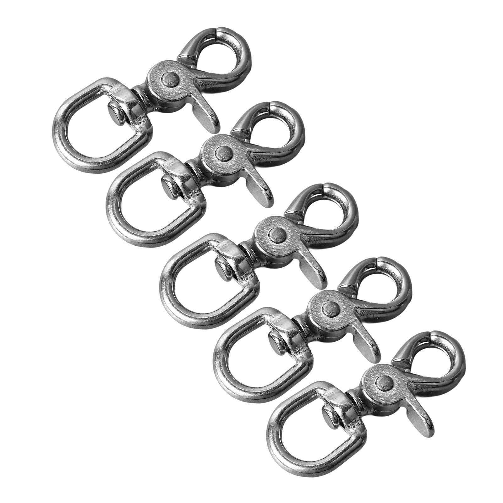 5Pcs Keychain Clips 66x17mm Stainless Steel Highly Polished Durable Lightweight Lobster Clasp for Crafts Jewelry