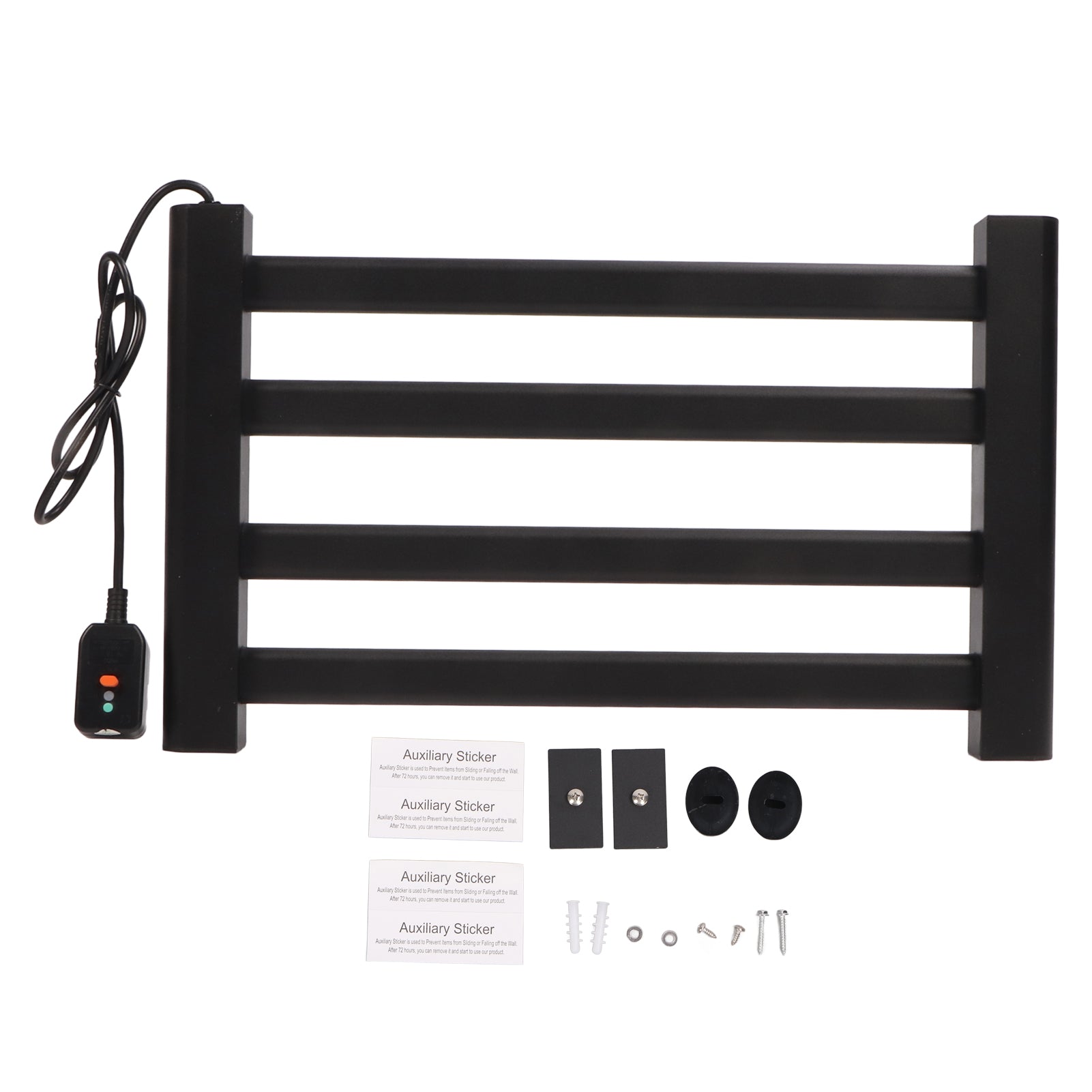 Towel Warmer Rack 80W 55℃ Constant Temperature Dry Quickly Waterproof 4 Bars Wall Mounted Electric Towel Drying Rack
