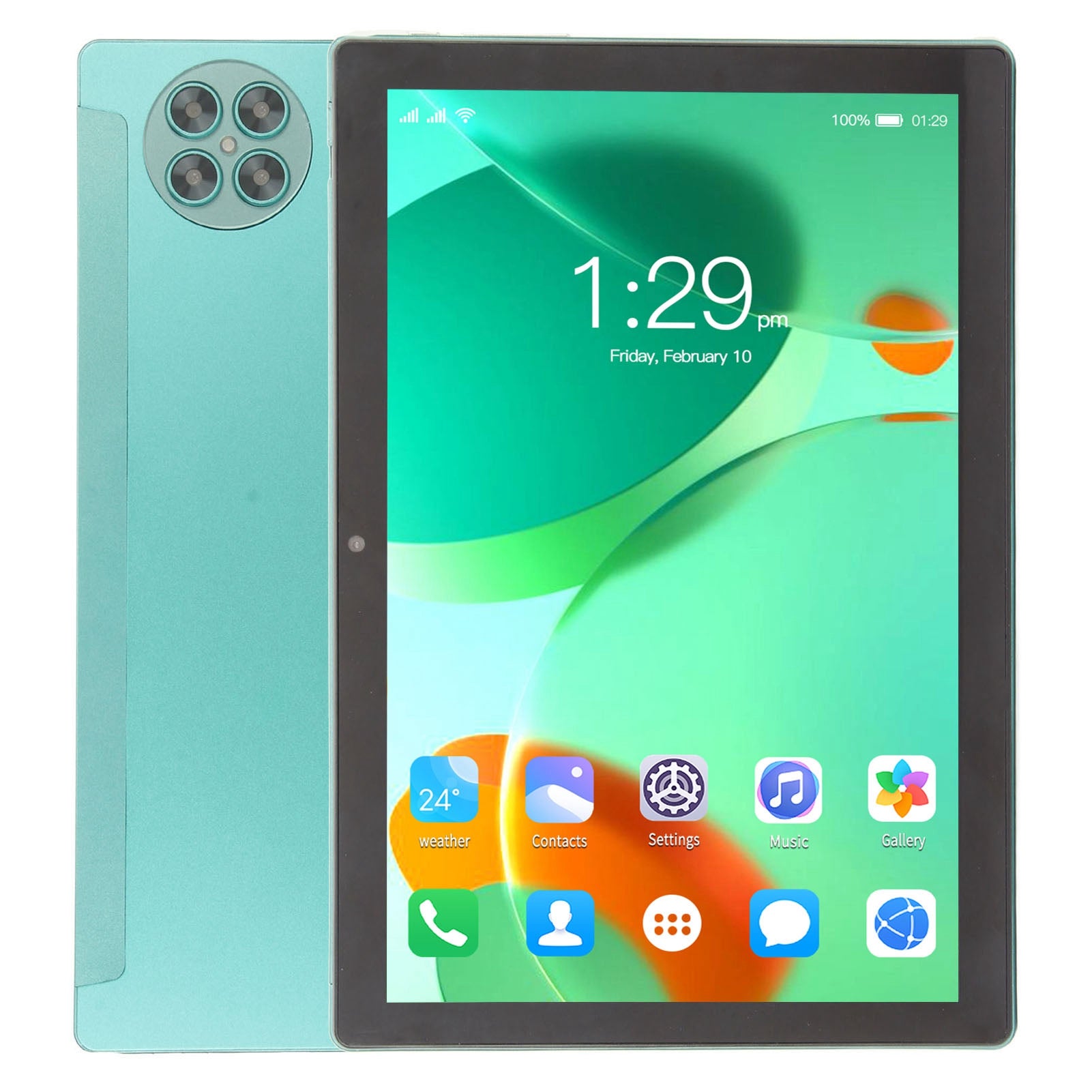 10.1 Inch Tablet Multifunction Octa CPU 8GB RAM 256GB ROM 5G WIFI 4G Network Tablet PC for Android 12.0 100‑240V Green US Plug