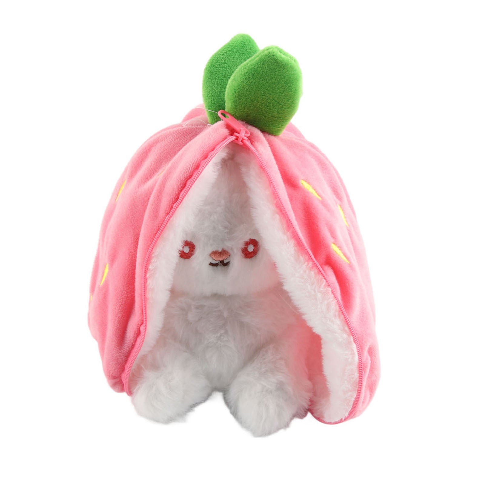 Plush Bunny Toys Soft PP Cotton Cute Comfortable Stuffed Animal Toy for Girl Kids Gifts Bedroom Birthday Holiday Strawberry