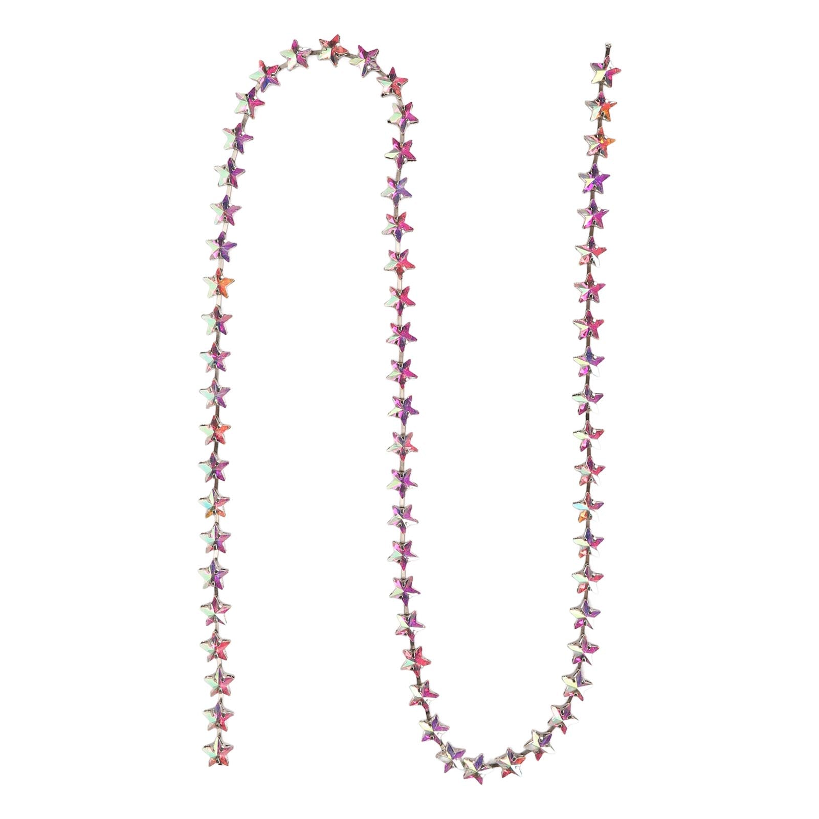 3.28ft Star Rhinestone Trim Chain DIY Cuttable 0.4in Width Colorfast Crystal Rhinestone Claw Chain for Clothing Crafts AB Color