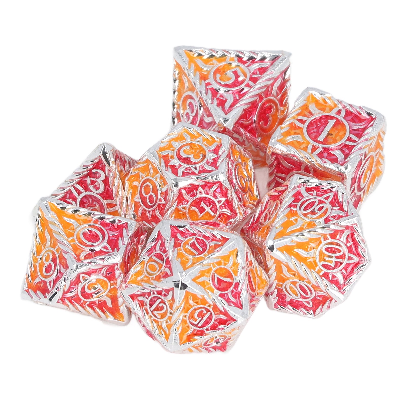 Polyhedral Dice Set 7pcs Polyhedral Game Dice Metal Stress Relief Toy for Role Playing Table Games Type A