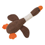 Dog Stuffed Toys Wild Geese Shape Soft Linen Squeaky Pet Chew Toys for Dog Cat Chewing and Teeth Cleaning Coffee