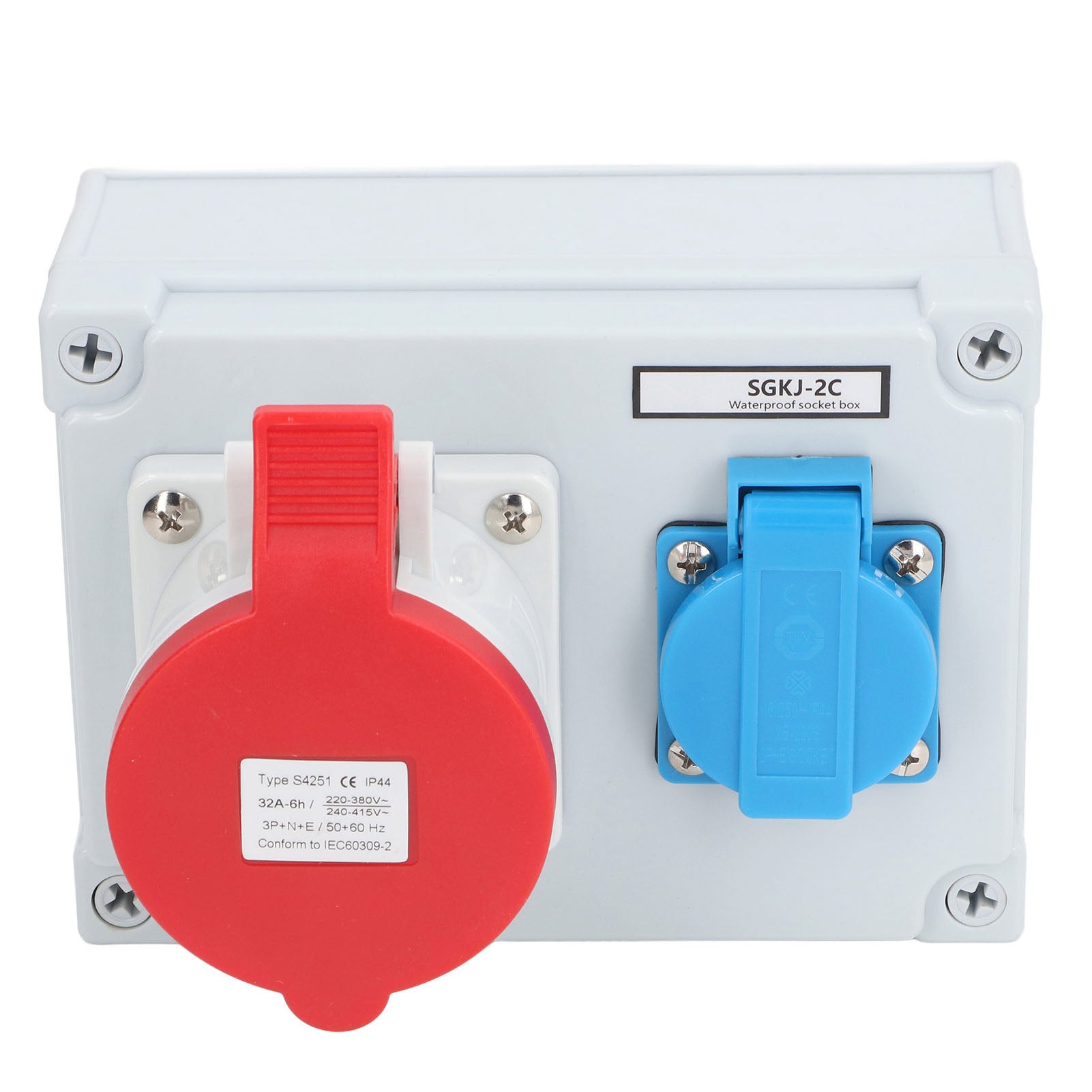 CEE Wall Socket IP44 Waterproof AC 250V 16A European Style and 32A 5 Pin CEE Combination Socket AC 220‑380V 240‑415V