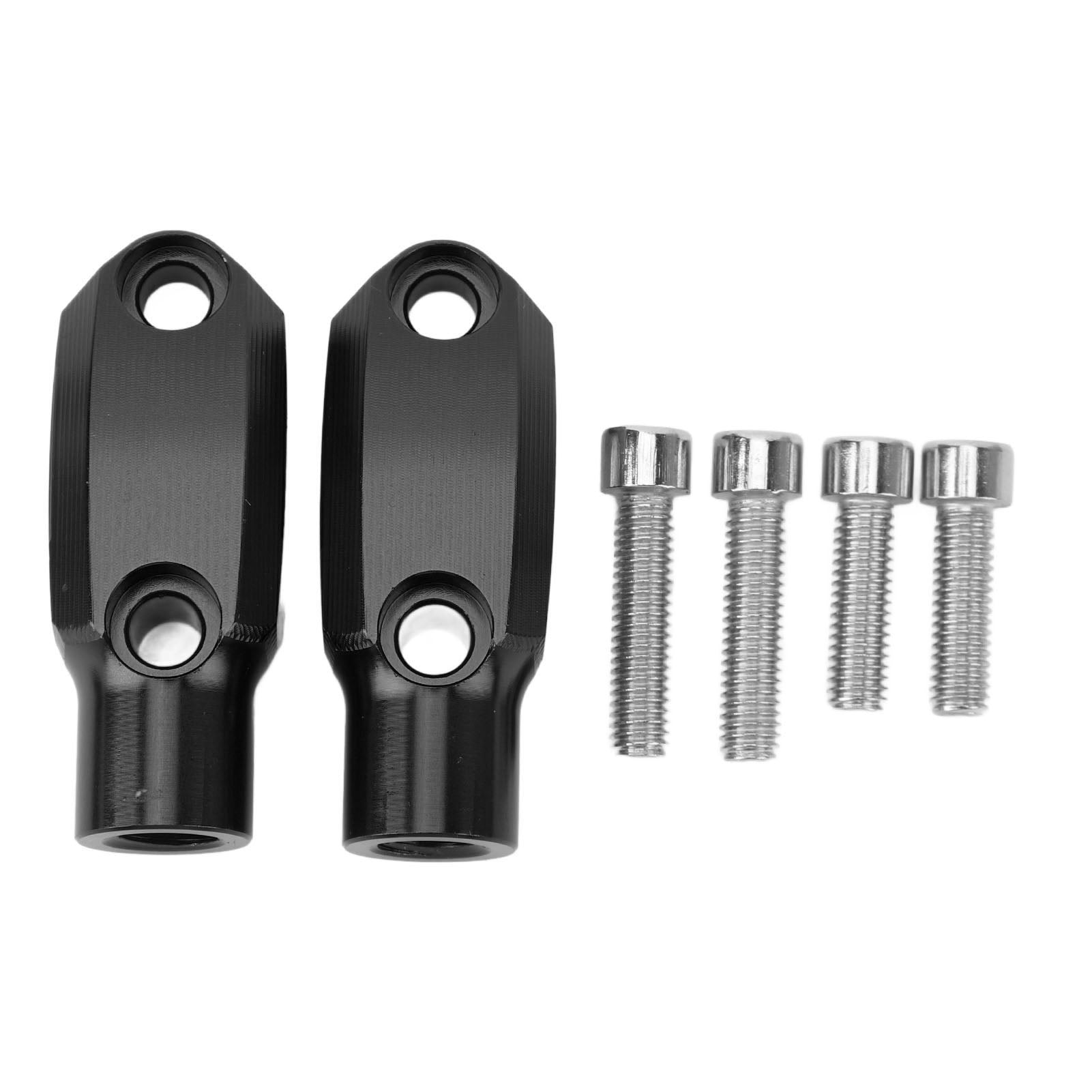 1 Pair Motorcycle Mirror Mount M10 X 1.5 Clockwise Thread Adjustable Iron Handlebar Mirror Clamp For F900XR G310R Black