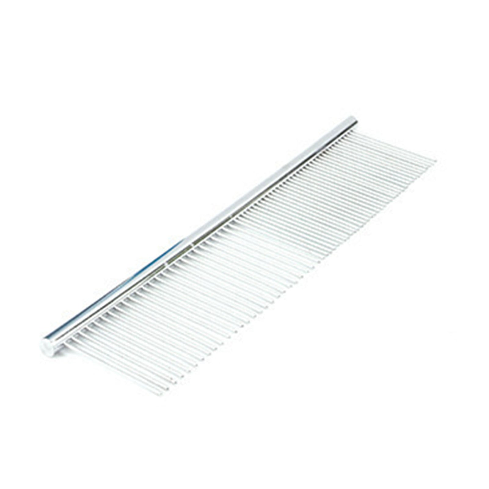 Pet Hair Comb Stainless Steel Dense and Sparse Teeth Knots Removing Rounded Needles Dog Grooming Comb for Cats Dogs