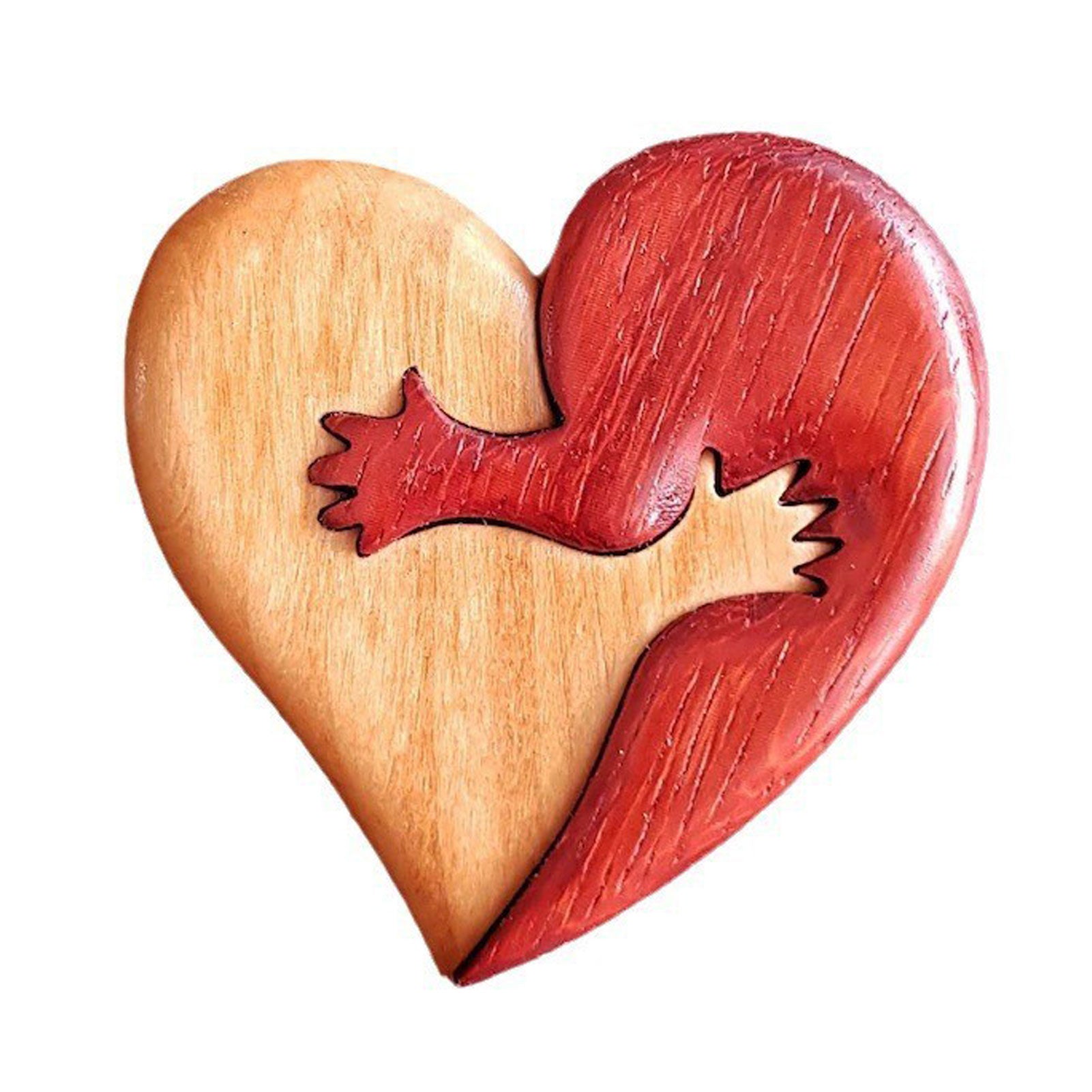 Wooden Heart Decorative Ornament Heart Shaped Craft Pendant Gift For Mother's Day Valentine's Day