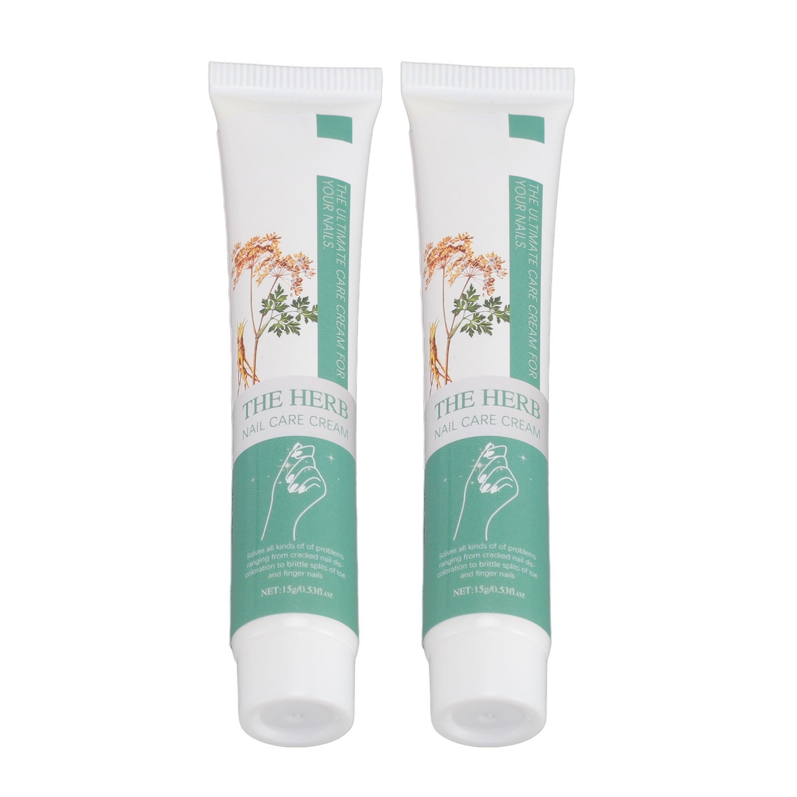 2pcs Damaged Nail Repair Cream Herbal Extracts Broken Cracked Strengthening Nail Repair Cream 15g
