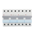 400VAC Dual Power Manual Transfer Switch DIN Rail Mount Single Side Interlock Circuit Breaker 4P MTS 100A