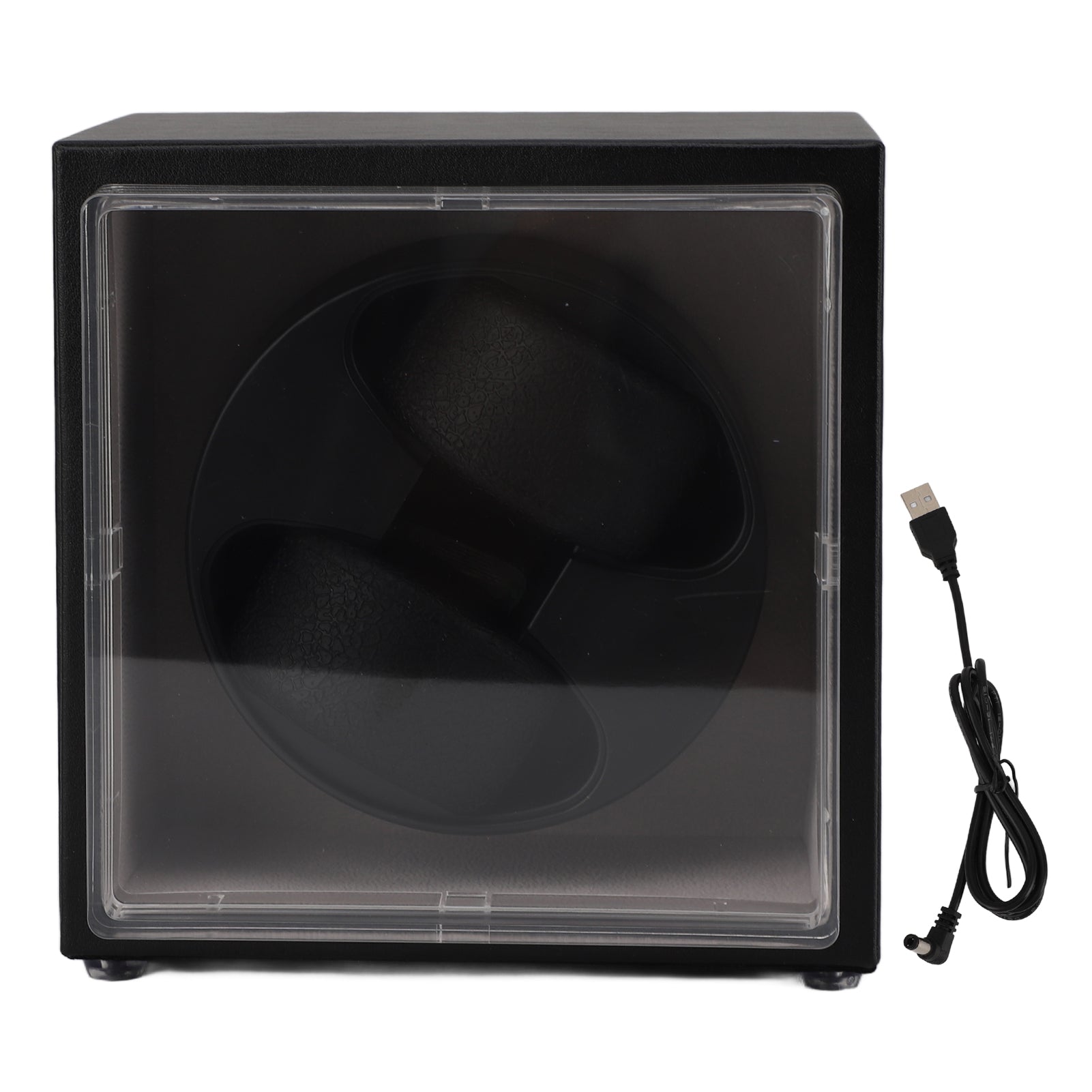 2 Watch Winder Box Microfiber Leather 5 Modes Timing Function Automatic Watch Winder for Mechanical Watch Wristwatch Black