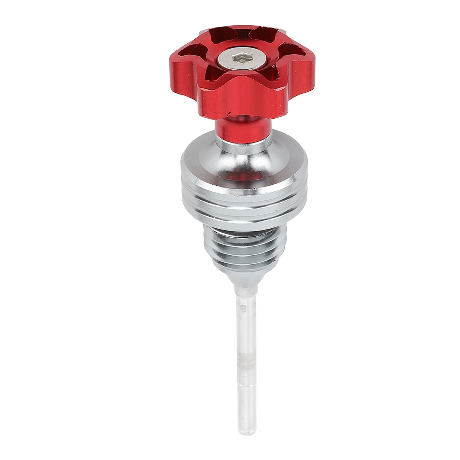 4.3in Motorcycle Engine Oil Fuel Tank Dipstick Level Gauge Meter Aluminum Alloy for Chinese 125CC ATV Go Kart Scooter Engine Red