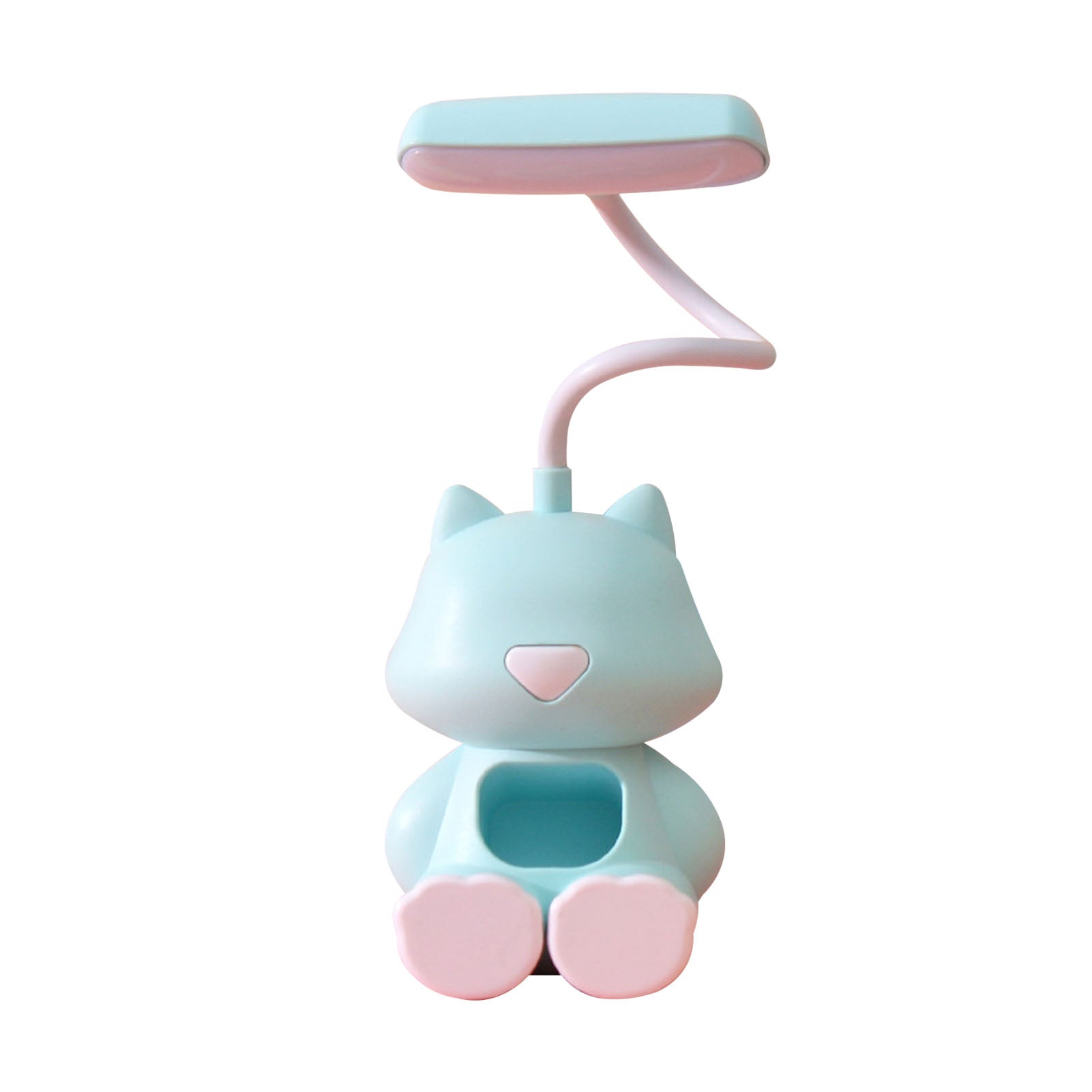 Cartoon Desk Lamp for Kids Cute Kawaii Reading Lamp Flexible Gooseneck USB Rechargeable Eye Care Small Night Light Boys Girls Gifts Green