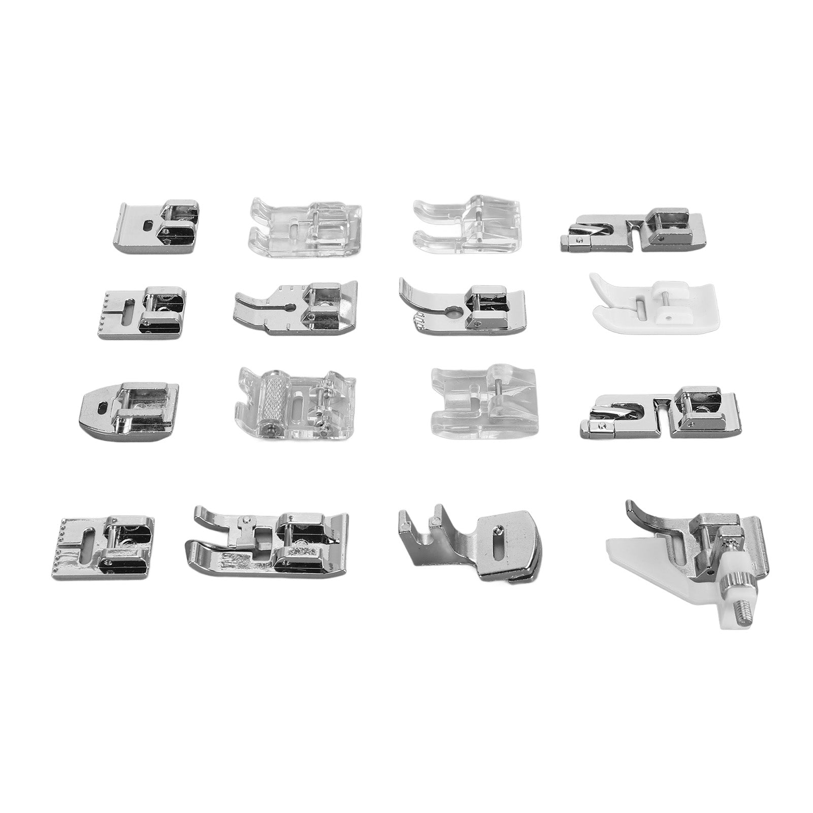 16pcs Sewing Machine Presser Foot Kit Multifunction Efficient Fine Machined Compact Sewing Presser Foot for Sewing Machine Spare Parts