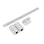4Pcs Linear Motion Ball Bearings with 2Pcs Metal Shaft Rods Slide Block Support Mount Kit for CNC Machine Tool Shaft 10‑250 Set
