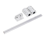 4Pcs Linear Motion Ball Bearings with 2Pcs Metal Shaft Rods Slide Block Support Mount Kit for CNC Machine Tool Shaft 10‑250 Set