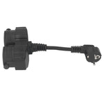 Double Plug Wall Socket  2 Way AC Distribution Splitter 5cmx1.5mm² Short Cable IP44 Waterproof  16A